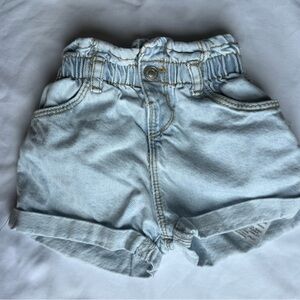 Zara Light Blue paper bag Denim shorts 18-14 months